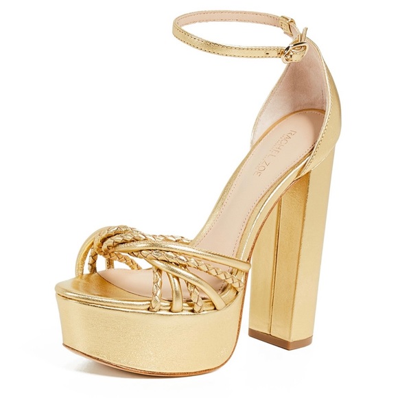 rachel zoe gold platform shoes